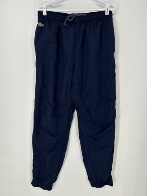 Vintage Lacoste Track Pants Mens Medium Blue Tapered Lined