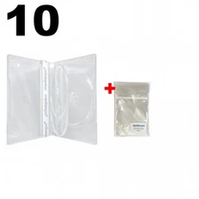 10 STANDARD Clear Triple 3 Disc DVD Cases & 100 OPP Bags