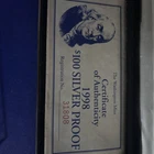 The Washington Mint 1998 $100 Franklin 4 oz .999 Fine Silver Proof Bar