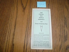 1969 Pontiac New Vehicle Warranty & Owner Protection Plan Pamphlet - 8/18F