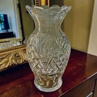Vintage Waterford Crystal 9” Romance of Ireland Vase, Scalloped Edge, Excellent