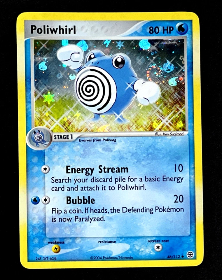 2004 Pokemon POLIWHIRL Ex FireRed & LeafGreen Set REVERSE HOLO Card 46/112 SWIRL - Image 4 of 4