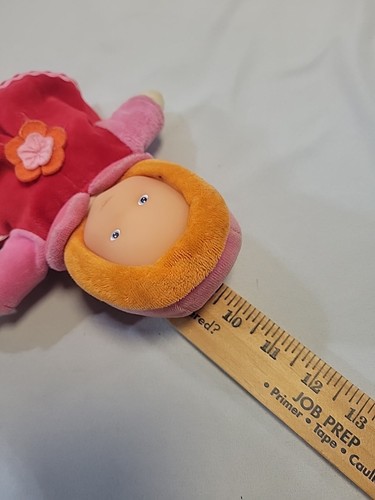 Corolle Doll Miss Grenadine Red & Pink Velour Dress Soft Rag Doll Vinyl Face. - Picture 8 of 8
