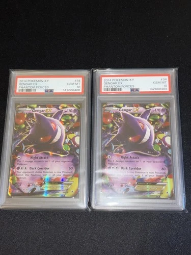 2014 Pokémon Gengar EX 34/119 XY Phantom Forces Two PSA 10 RARE SEQUENTIAL SET!