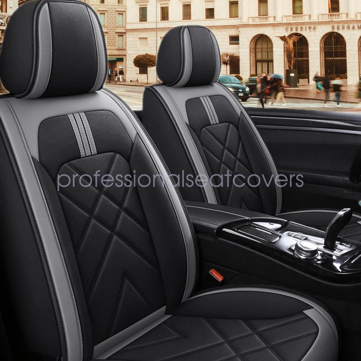Fundas De Asiento Delanteras Para Nissan Qashqai – Modelo Elegance P2, Color Gris, Lavables