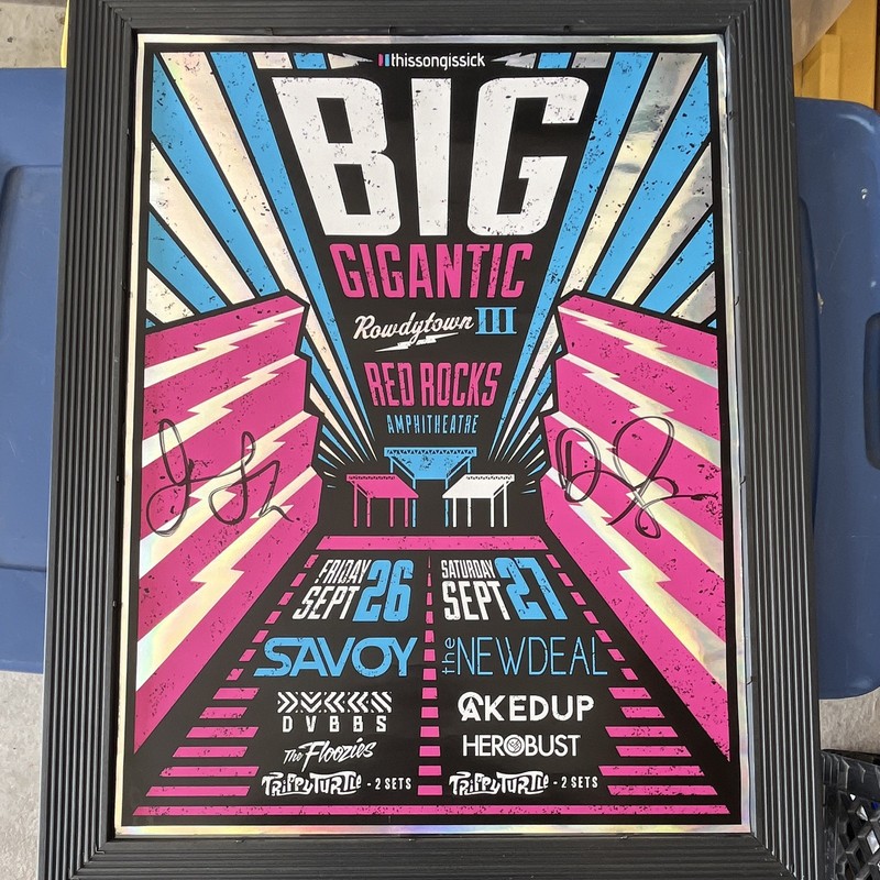 Big Gigantic Rowdytown III Red Rocks Amphitheatre Concert Poster Original Signed