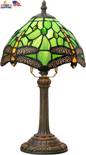 Tiffany Lamp Green Dragonfly Stained Glass Table Lamp 8X8X14 Inches Green Dragon