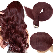 Tape in Hair Extensions Red Wine 99J Tape Ins Extensions Burgundy Hair Extension