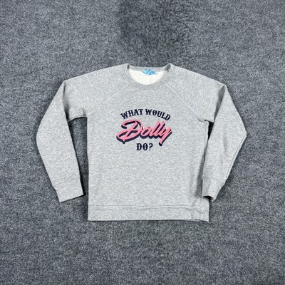 Draper James Sweatshirt Womens XS Gray What Would Dolly Do Crewneck Pullover