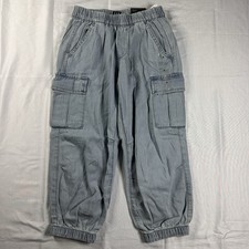 GAP Kids BNWT Size S Denim Parachute Cargo Pants Md Wash Elastic Waist/Cuff 416