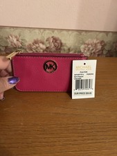 Michael Kors Fuschia Pebbled Leather Keypouch W/Tag