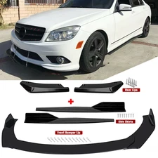 For Mercedes-Benz Front Bumper Lip Chin Spoiler Body Kit Splitter Side Skirt