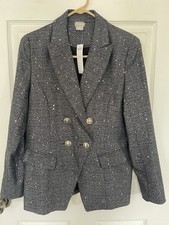 Chico's Ladies Shimmer Double Breasted Blazer Size 0 Size 4/6