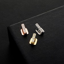 Fashion Single Vertical Bar Teeth Grillz Braces Hip Hop Hollow Tooth Caps Zircon