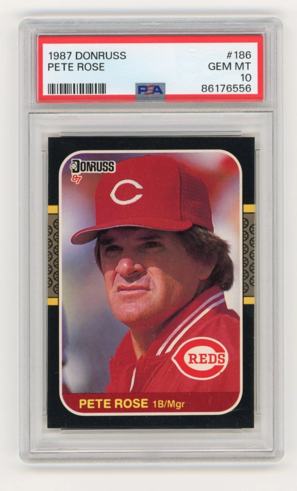 1987 Donruss #186 Pete Rose PSA 10 Reds