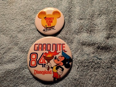 Disney 84 Grad Nite & Disney Team 85 Pinbacks-2 for 1 Money