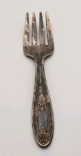 Oneida Ltd Antique Collectible Silverplate 4" Baby Fork Child Flatware Tarnished
