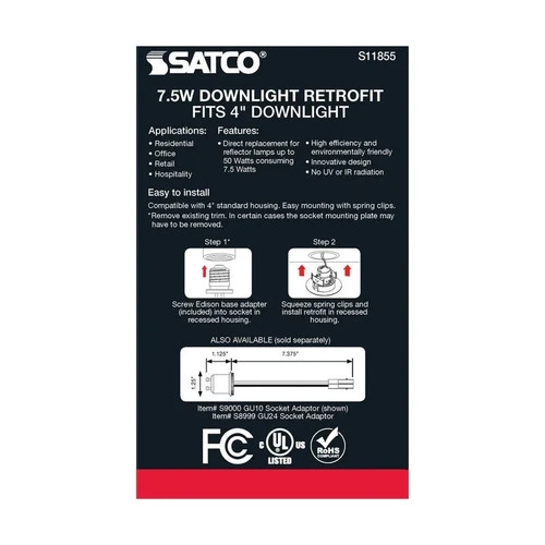 7.5W LED Directional Retrofit Downlight - Gimbaled - 4 in. - Adjustable Color Te - Picture 21 of 25