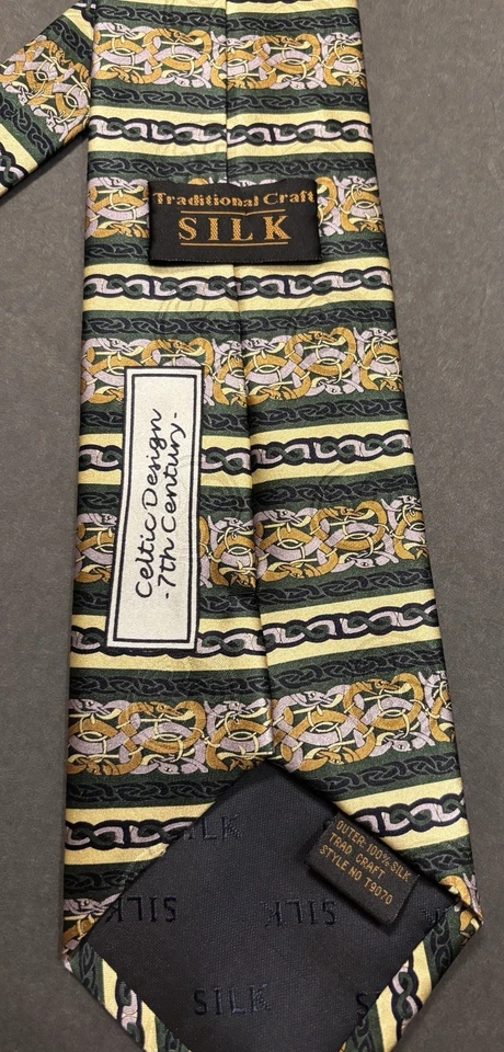 Традиционный галстук для рукоделия с кельтским дизайном 7 века 100% шелк, уникальный галстук - Изображение 3 из 4