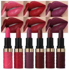6-Pc Velvet Matte Lipstick Set – Long-Lasting, Waterproof, Wine & Plum Shades