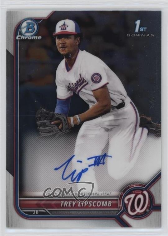 2022 Bowman Draft Chrome Draft Pick Auto Trey Lipscomb #CDA-TLB Auto 6ns