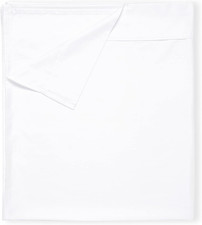 Flat White King Sheets Only - Soft 400 Thread Count 100 Cotton Sateen, Cooling