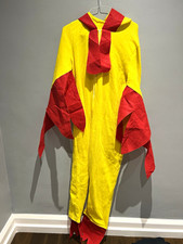 Adult Yellow Hooded One-Piece Animal Fancy Dress Costume, Polyester, Size 2XL