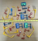 Lot Vintage Matchbox Motorcity Car Traffic Signal Street Road Signs Light Posts