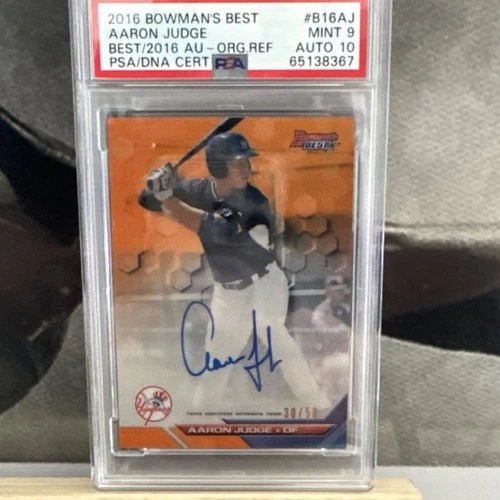 2016 Bowman's Best Auto Orange Refractor Aaron Judge /50 PSA 9 Rookie Yankees