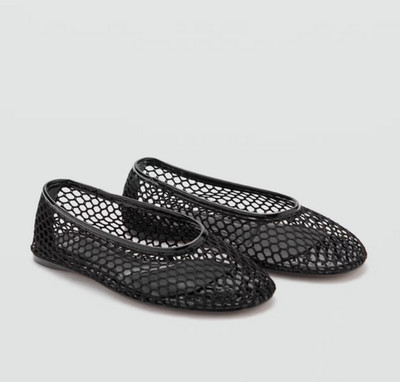 NEW MANGO MNG $80 BLACK MESH BALLERINA SHOES BALLET FLATS SZ 38 US 7.5