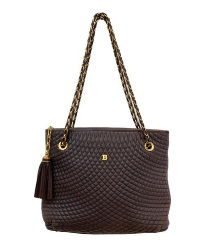 BALLY Quilted Chain Tote Bag brown