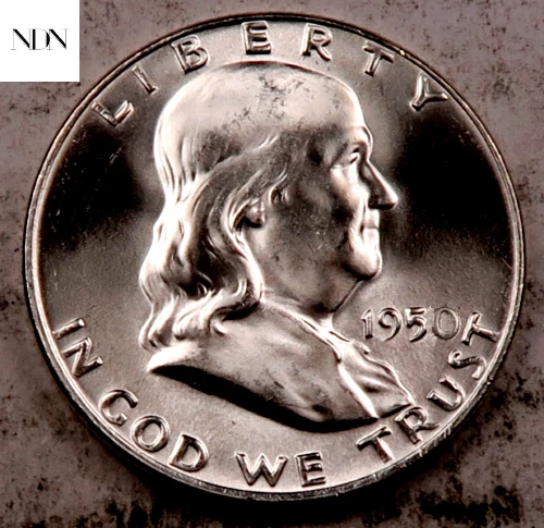 1950-D Franklin Half Dollar - Gem BU -- 90% Silver