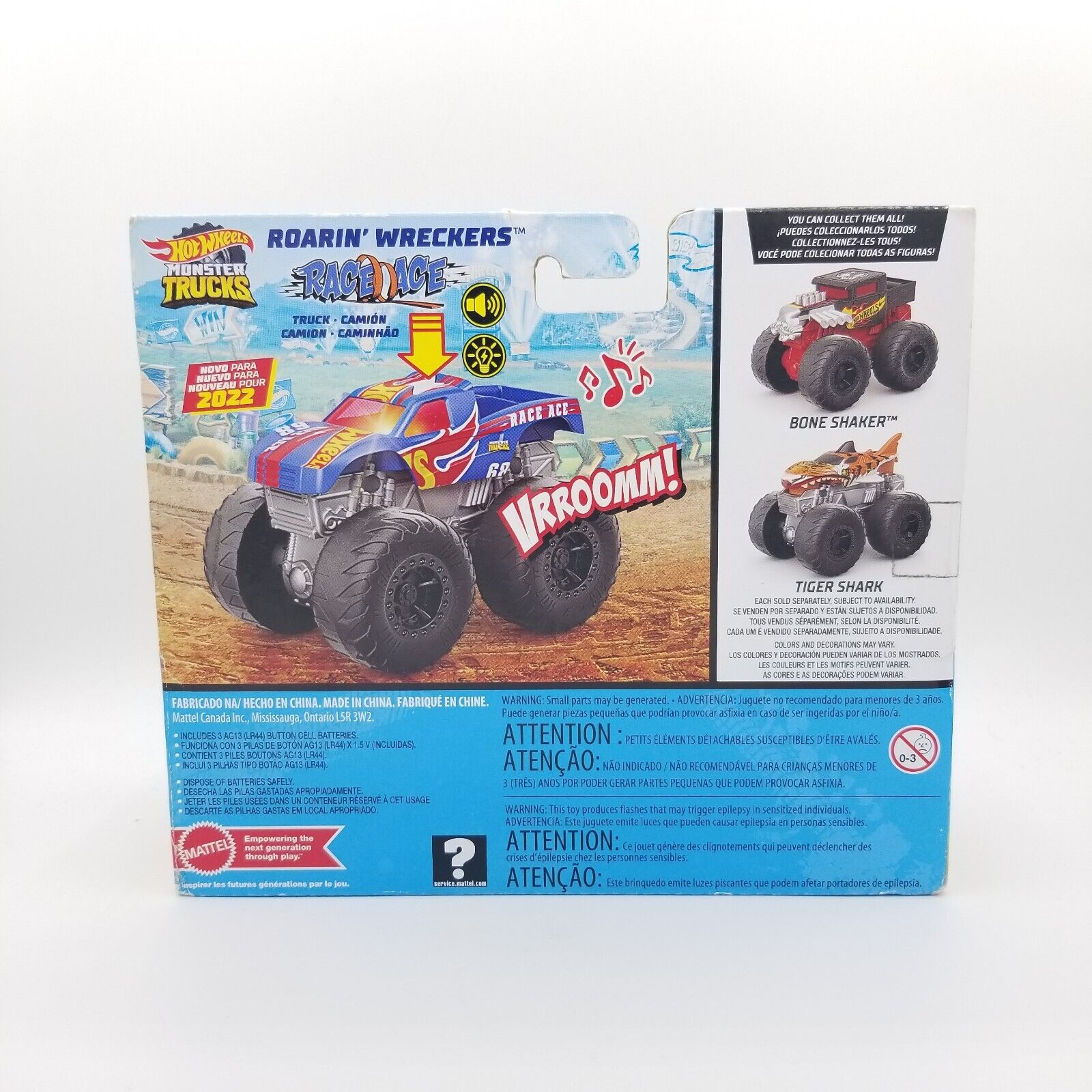 Hot Wheels Monster Trucks Roarin' Wreckers, 1 1:43 Scale Truck with Lights  & Sounds – StockCalifornia