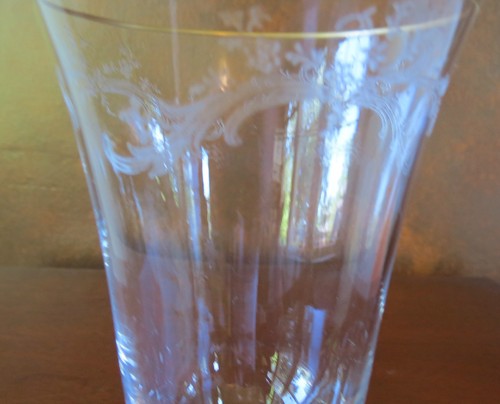 Fostoria Golden Lace #645 Cut #6085 Stem Iced Tea Footed Tumbler(s) - Picture 3 of 7