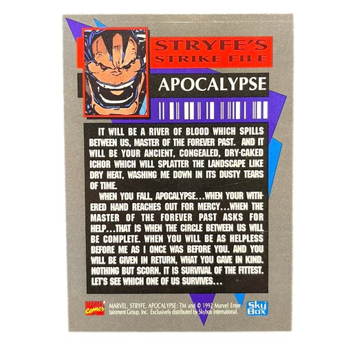 X-Men 1992 Trading Card X-Cutioners Song Comic Book Apocalypse Stryfe Prey - Picture 2 of 2