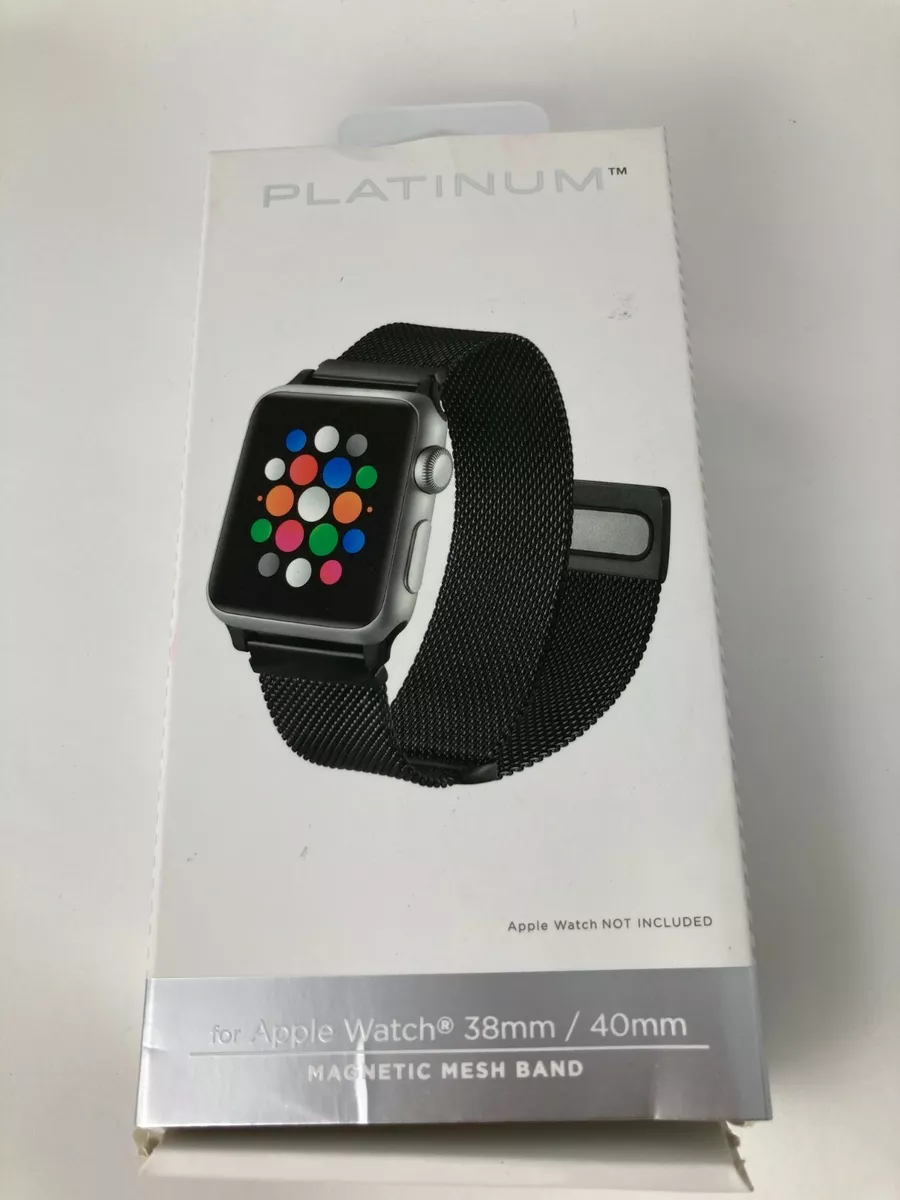 Platinum Magnetic Stainless Steel Mesh Band for Apple Watch 8 7 6 41mm 40mm  38mm