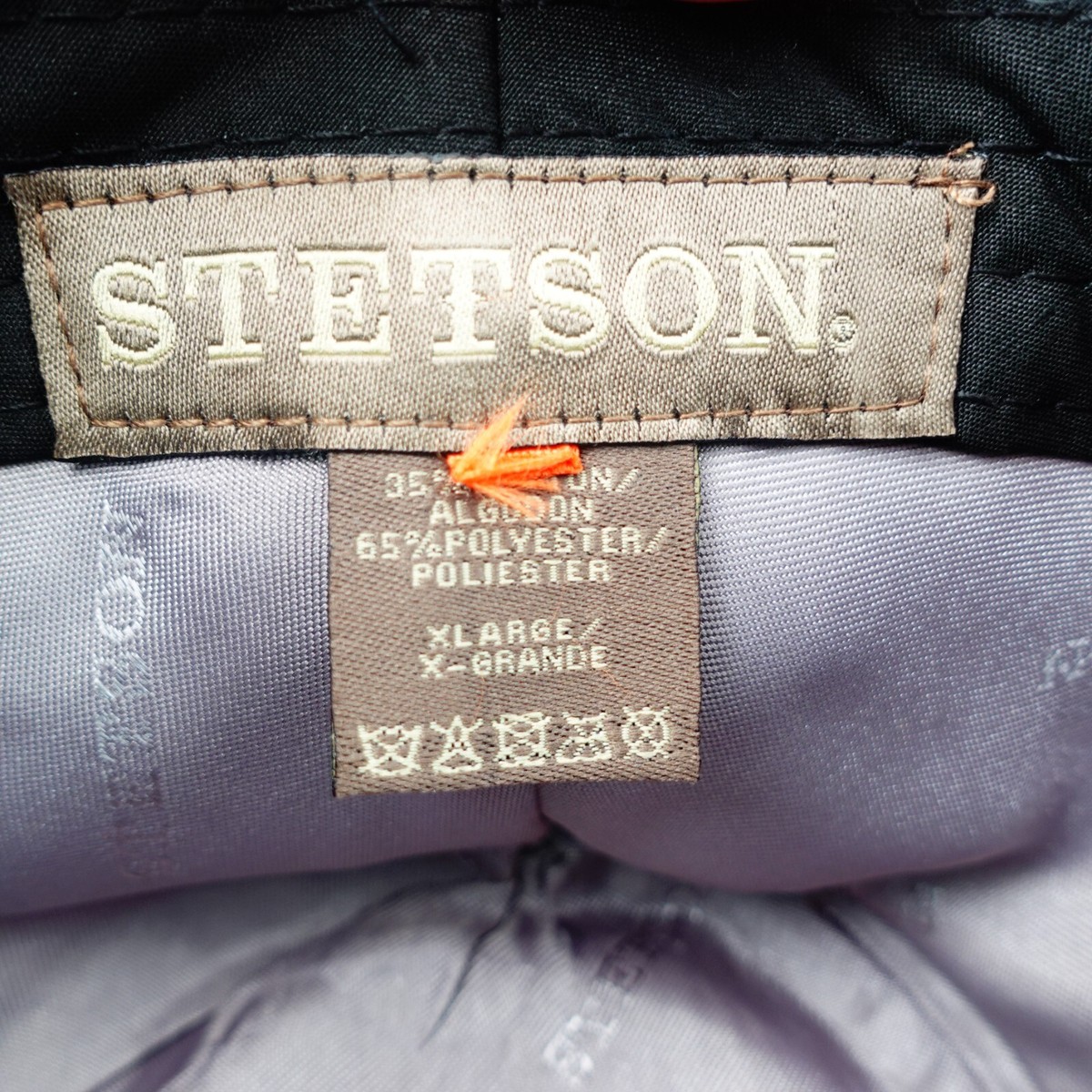 Stetson Western Hat Black Herringbone XL Cotton Trilby Short  display picture 2