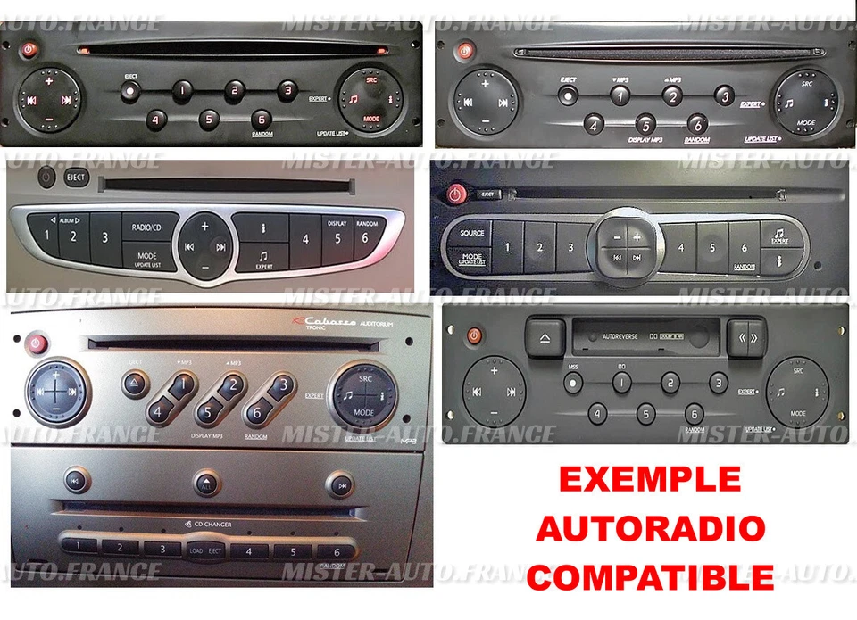 Adaptateur Cable Auxiliaire MP3 Autoradio RENAULT✅UDAPTE LIST Clio Mégane Scénic - Photo 3/4