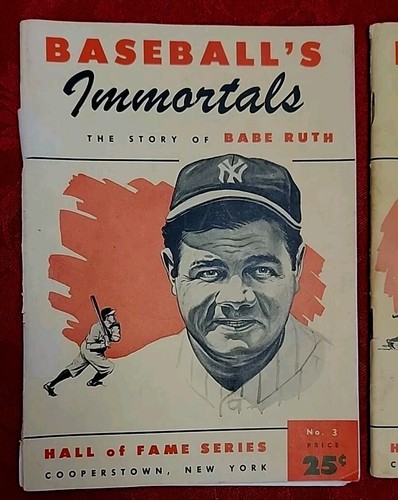 BASEBALL'S Immortals BABE RUTH & LOU GEHRIG 1953 Hall of Fame Series Booklets PB - Picture 2 of 12