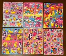 Rare 1990s Vintage Lisa Frank Easter Sticker Sheets Lambs Bunnies Dogs Ducks