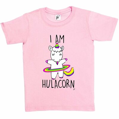 I Am Hulacorn Super Cute Unicorn Using Hula Hoop Kids Girls T-Shirt
