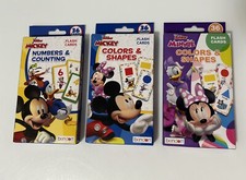 Disney Mickey and Minnie Mouse Lot of 3 Learning Numbers and Colors Flash Cards