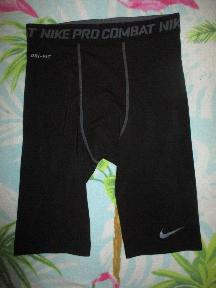 NIKE Pro Combat Dri-FIT Black Compression Shorts Size Medium