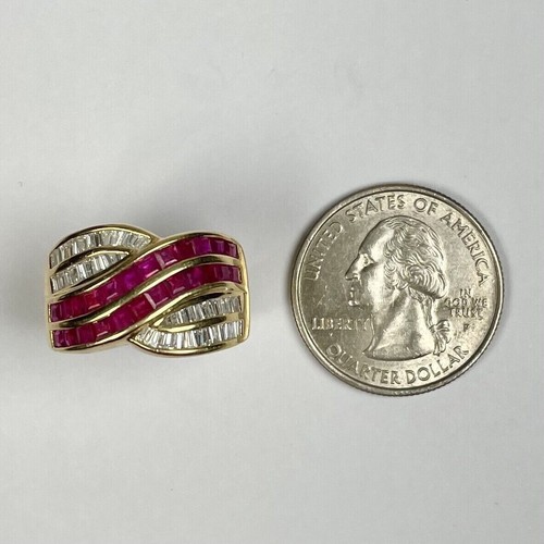 Stunning 18K Le Vian Encore Diamond & Ruby Crossover Yellow Gold Ring 2.4 CTW - Picture 8 of 8