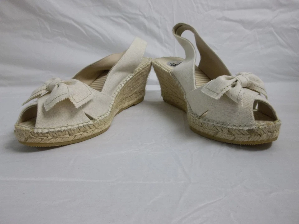 Vidorreta EU 41 US 10 10.5 Natural Punta Abierta Cuñas Nuevos Zapatos para Mujer Nuevos sin Caja Foto 4 de 4