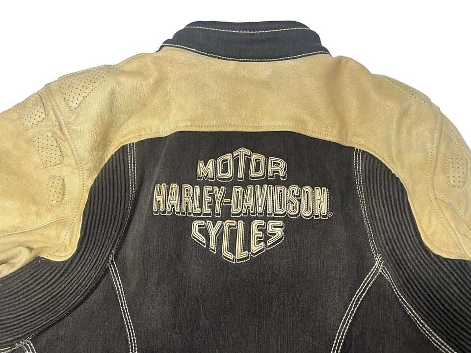 Harley-Davidson® Women's Fade Out Denim & Leather Jacket, Black 97074-15VW 2XL - Image 4 of 4