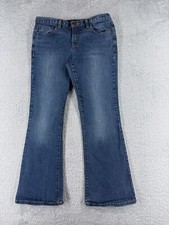 Calvin Klein Pants Women 10 Blue Jeans Denim Flared Mid Rise Cotton 30x27