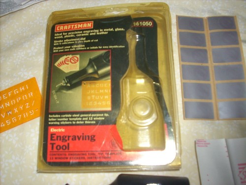 Craftsman Electric Engraving Tool - # 9 61050 w/Letter/Number Templates - Picture 2 of 5