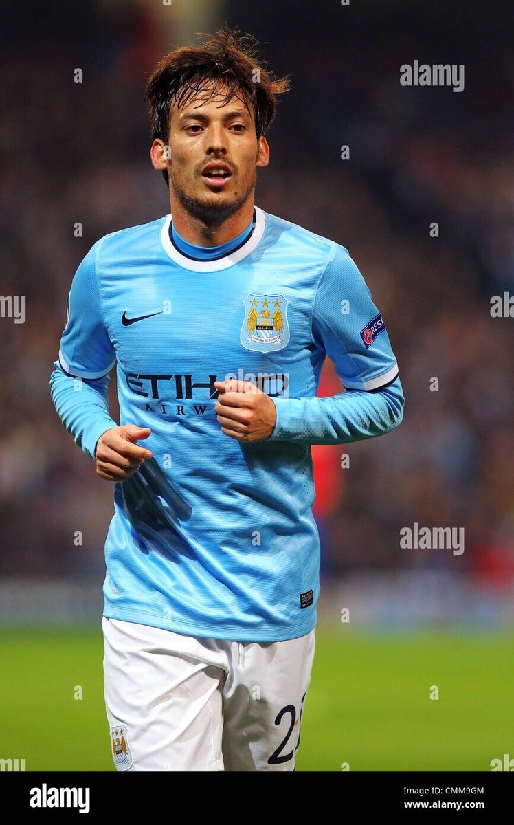 MEN'S FC MANCHESTER CITY 2013/2014 DAVID SILVA UEFA SOCCER