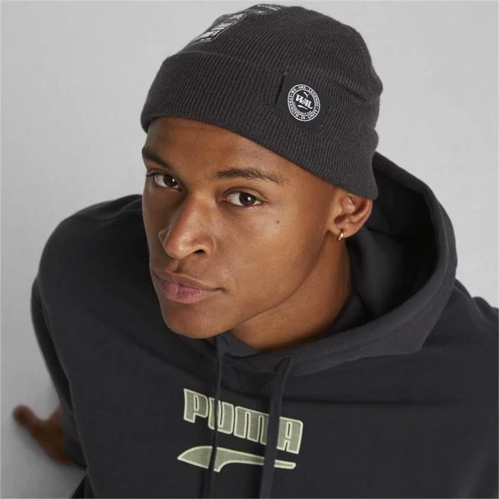 PUMA Mens WAL Ribbed Fisherman Winter Beanie Hat Cap